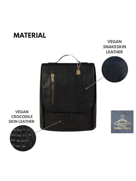 Large Vegan Backpack Eco-Friendly Travel Work Laptop Bag Water-Resistant Faux main image 4